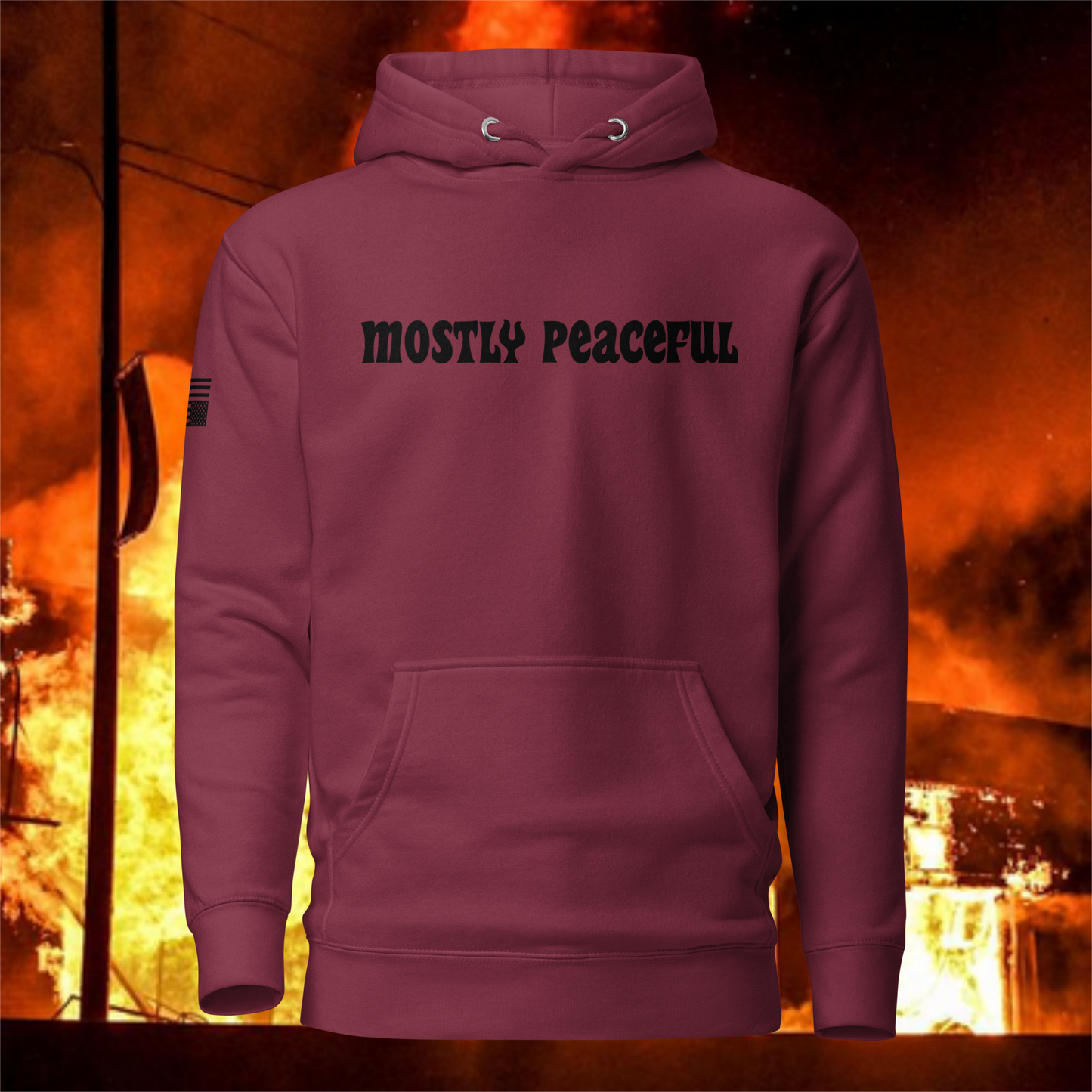 Mostly Peaceful Hoodie [Black Font]